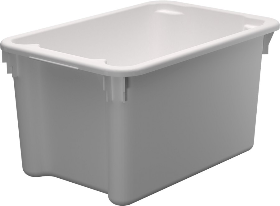 Přepravka 3173 bílá, UÚ, uzavřená, otočně stohovatelná